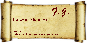 Fetzer György névjegykártya